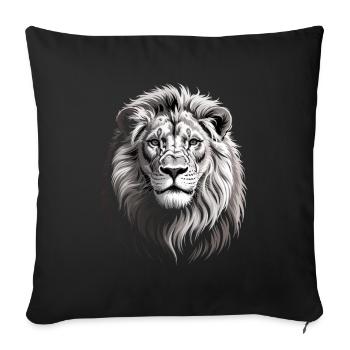 Lion's Head - Sofa pillowcase 17,3'' x 17,3'' (45 x 45 cm) - black - Front