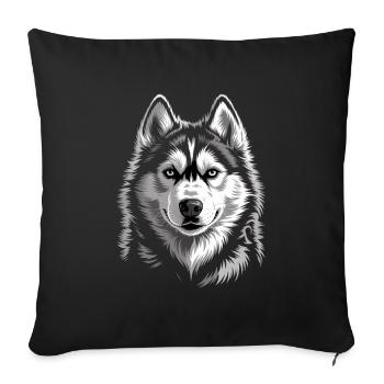 Husky - Sofa pillowcase 17,3'' x 17,3'' (45 x 45 cm) - black - Front