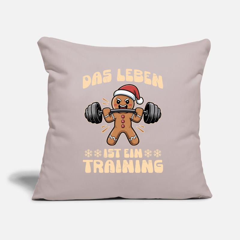 Lebkuchenmann DAS LEBEN IST EIN TRAINING Lustig Sofakissenbezug 45 x 45 cm