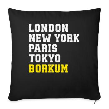 Mer du Nord LONDRES NEW YORK PARIS TOKYO BORKUM - Housse de coussin décorative 45 x 45 cm - noir - Devant