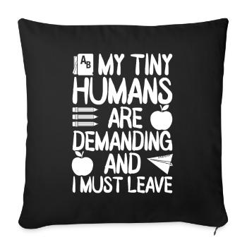 Enseignants de maternelle humains exigent la crèche - Housse de coussin décorative 45 x 45 cm - noir - Devant