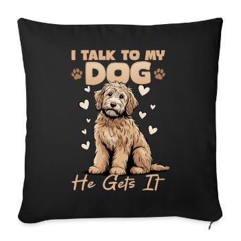 Goldendoodle Dog Breed - Sofa pillowcase 17,3'' x 17,3'' (45 x 45 cm) - black - Front