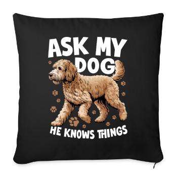 Goldendoodle Dog Breed - Sofa pillowcase 17,3'' x 17,3'' (45 x 45 cm) - black - Front