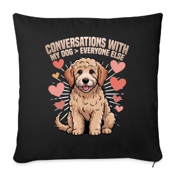 Goldendoodle Dog Breed - Sofa pillowcase 17,3'' x 17,3'' (45 x 45 cm) - black - Front