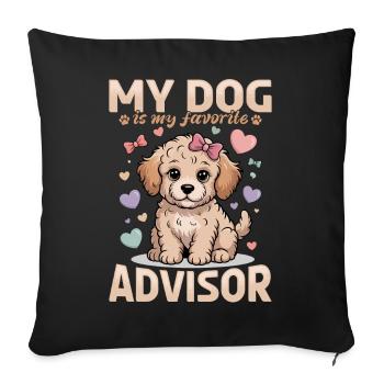 Goldendoodle Dog Breed - Sofa pillowcase 17,3'' x 17,3'' (45 x 45 cm) - black - Front