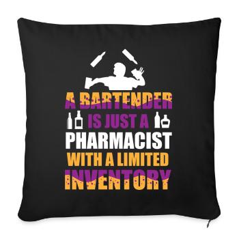 Barman Serveur Barman Barman - Housse de coussin décorative 45 x 45 cm - noir - Devant