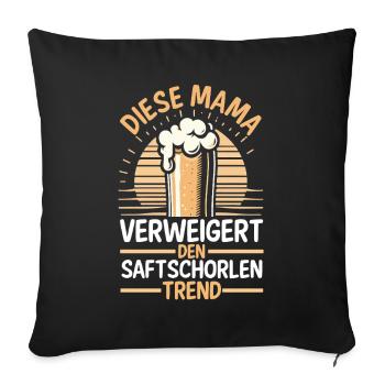 Bier Bierliebhaberin Mutter Mama - Sofakissenbezug 45 x 45 cm - Schwarz - Vorne