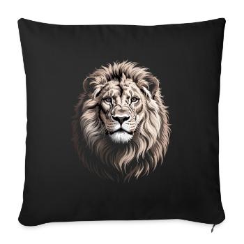 Lion - Housse de coussin décorative 45 x 45 cm - noir - Devant