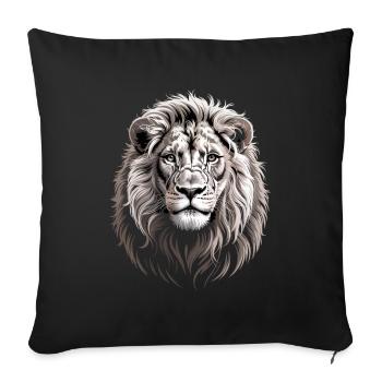 Lion - Sofa pillowcase 17,3'' x 17,3'' (45 x 45 cm) - black - Front