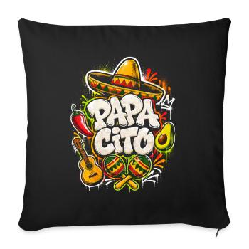 Papa Cito Fiesta Sombrero - Sofa pillowcase 17,3'' x 17,3'' (45 x 45 cm) - black - Front