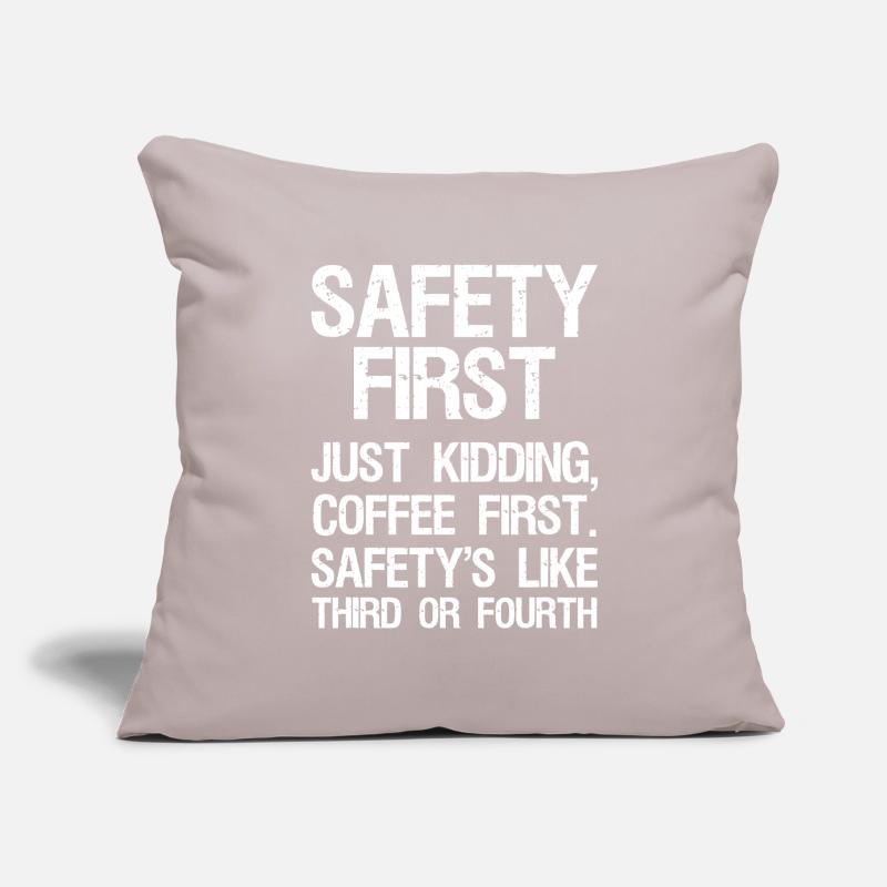 Coffee First, Safety Second Sofa pillowcase 17,3'' x 17,3'' (45 x 45 cm)