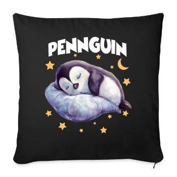 PennguinPenguin Pajamas Penguin Lève-tardier - Housse de coussin décorative 45 x 45 cm - noir - Devant