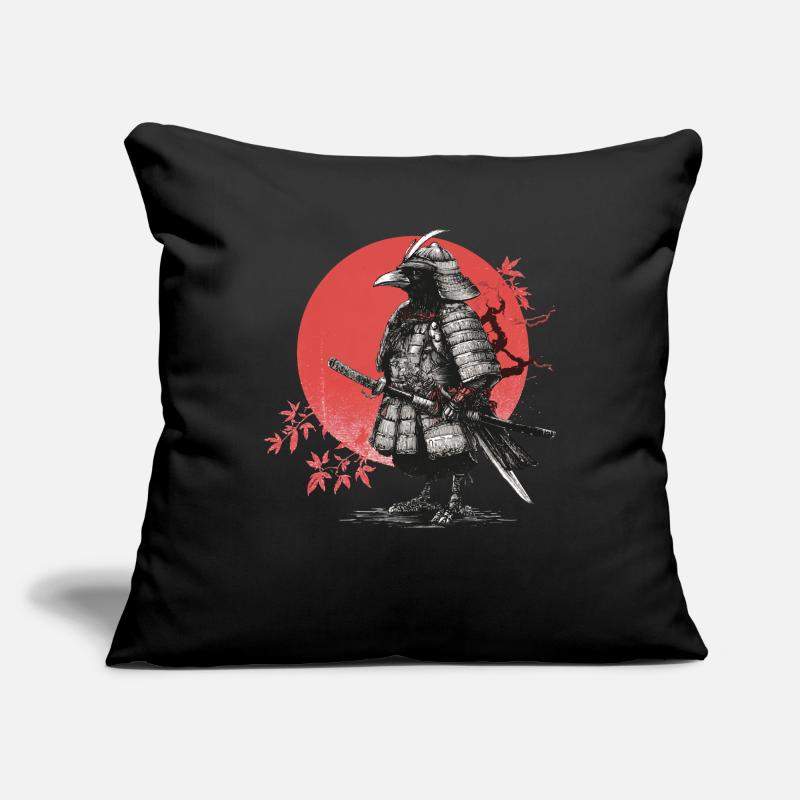 Samurai-Krähe in Rüstung Sofakissenbezug 45 x 45 cm