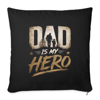Papa Hero – Father Figure Graphic - Sofa pillowcase 17,3'' x 17,3'' (45 x 45 cm) - black - Front