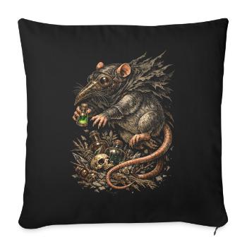 Maison de Rats Colorés Maison Spéciale Médecin de la Peste des Rats - Housse de coussin décorative 45 x 45 cm - noir - Devant