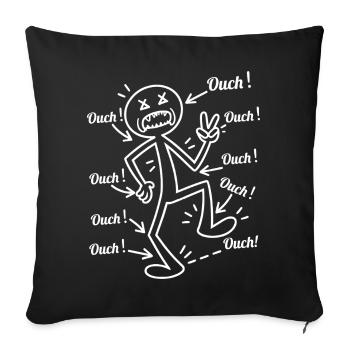 Humour Santé - J'ai Mal Partout Ouch - Housse de coussin décorative 45 x 45 cm - noir - Devant