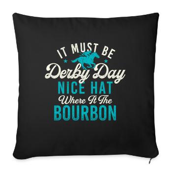 Ça doit être une citation drôle de course de chevaux de Derby - Housse de coussin décorative 45 x 45 cm - noir - Devant