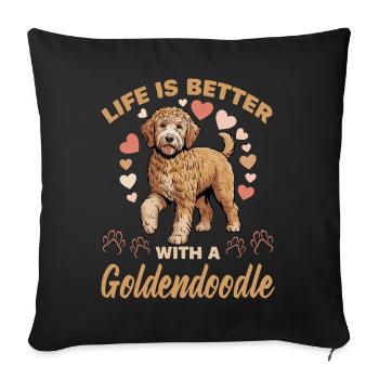 Goldendoodle Dog Breed - Sofa pillowcase 17,3'' x 17,3'' (45 x 45 cm) - black - Front