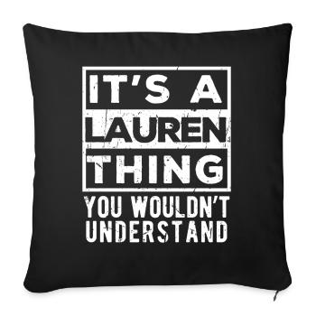 C’est une affaire de Lauren que tu ne comprendrais pas - Housse de coussin décorative 45 x 45 cm - noir - Devant