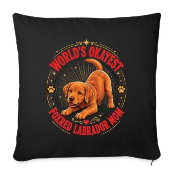 Chemise la plus correcte maman maman labrador rouge rousse - Housse de coussin décorative 45 x 45 cm - noir - Devant