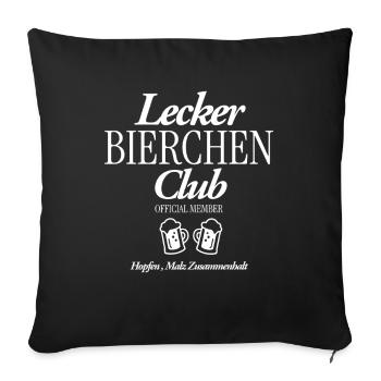 Lecker Bierchen Club - Sofakissenbezug 45 x 45 cm - Schwarz - Vorne