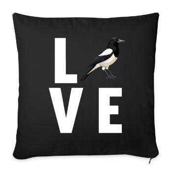 Magpies Magpie - Sofa pillowcase 17,3'' x 17,3'' (45 x 45 cm) - black - Front