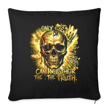 Art de rue Skull Graffiti Art Crâne Or - Housse de coussin décorative 45 x 45 cm - noir - Devant