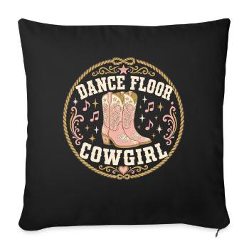 Western sur la piste de danse - Housse de coussin décorative 45 x 45 cm - noir - Devant