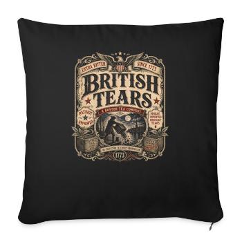 British Tears, fondé en 1773, Boston Tea Party - Housse de coussin décorative 45 x 45 cm - noir - Devant