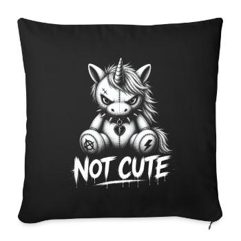 Rebellious Unicorn – Not Cute Punk Design - Sofa pillowcase 17,3'' x 17,3'' (45 x 45 cm) - black - Front