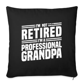 Pas grand-père professionnel à la retraite - Housse de coussin décorative 45 x 45 cm - noir - Devant