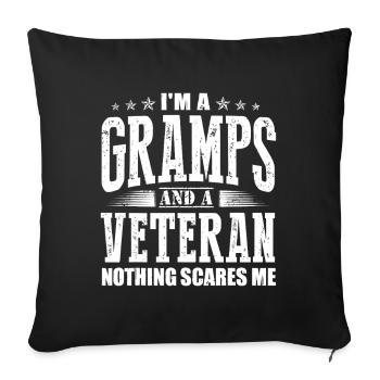 Gramps und Veteran Fearless Motto - Sofakissenbezug 45 x 45 cm - Schwarz - Vorne