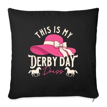 Voici mon humour de courses hippiques de course de robes Dress Derby - Housse de coussin décorative 45 x 45 cm - noir - Devant