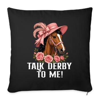 Hippodrome de courses de chevaux Derby Pur-sang - Housse de coussin décorative 45 x 45 cm - noir - Devant