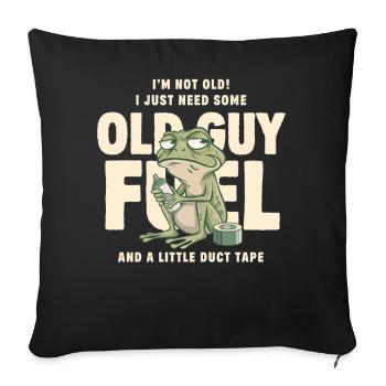 Old Guy Fuel Frog Meme Tee - Sofa pillowcase 17,3'' x 17,3'' (45 x 45 cm) - black - Front