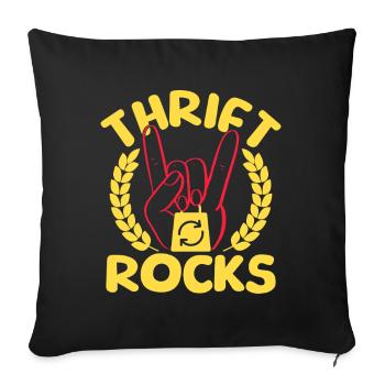 Thrift Shopper Thrift Rocks Thrift Store - Sofa pillowcase 17,3'' x 17,3'' (45 x 45 cm) - black - Front