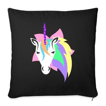 Introvertiertes Einhorn – Leave Me Alone - Sofakissenbezug 45 x 45 cm - Schwarz - Vorne