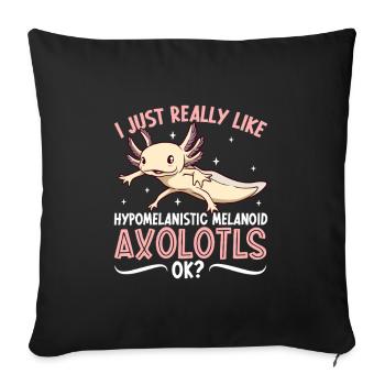 J’adore mon Axolotl Arlequin - Housse de coussin décorative 45 x 45 cm - noir - Devant