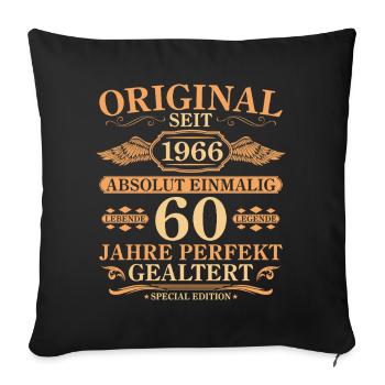 Original seit 1966 Baujahr 60. Geburtstag - Sofakissenbezug 45 x 45 cm - Schwarz - Vorne