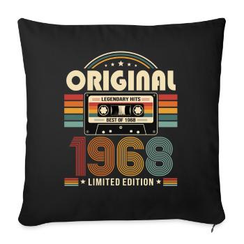 58e anniversaire Gift Man Cassette Best of 1968 - Housse de coussin décorative 45 x 45 cm - noir - Devant