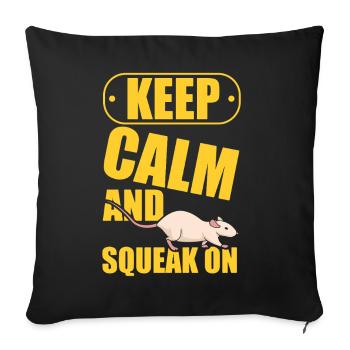 Rat, house rat, rat owner, rat lover - Sofa pillowcase 17,3'' x 17,3'' (45 x 45 cm) - black - Front