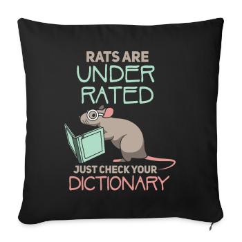 Rat, house rat, rat owner, rat lover - Sofa pillowcase 17,3'' x 17,3'' (45 x 45 cm) - black - Front