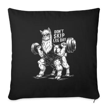 Funny Gym Alpaca for Men Bodybuilding - Sofa pillowcase 17,3'' x 17,3'' (45 x 45 cm) - black - Front