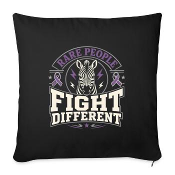 Eds Consciousness Ehlers-danlos Zebra Warrior - Sofa pillowcase 17,3'' x 17,3'' (45 x 45 cm) - black - Front