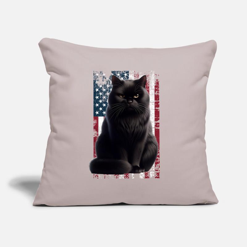 Grumpy Black Cat US Schwarze Katze Sofakissenbezug 45 x 45 cm