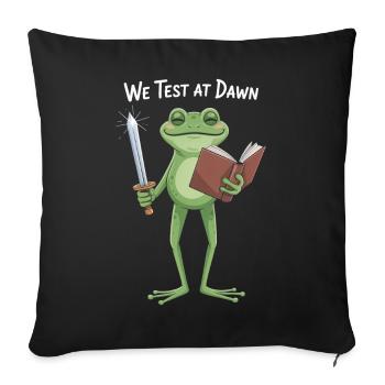We Test at Dawn Frog Knight - Sofa pillowcase 17,3'' x 17,3'' (45 x 45 cm) - black - Front