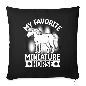 Hobby Horse Rider MIniature Horse English Riding - Sofa pillowcase 17,3'' x 17,3'' (45 x 45 cm) - black - Front
