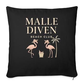 Malle Diven Beach Club Flamingo Mallorca Party - Sofa pillowcase 17,3'' x 17,3'' (45 x 45 cm) - black - Front