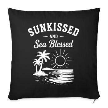 Sunkissed and Sea Sommer Strand - Sofakissenbezug 45 x 45 cm - Schwarz - Vorne