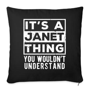 C’est une chose de Janet que tu ne comprendrais pas - Housse de coussin décorative 45 x 45 cm - noir - Devant